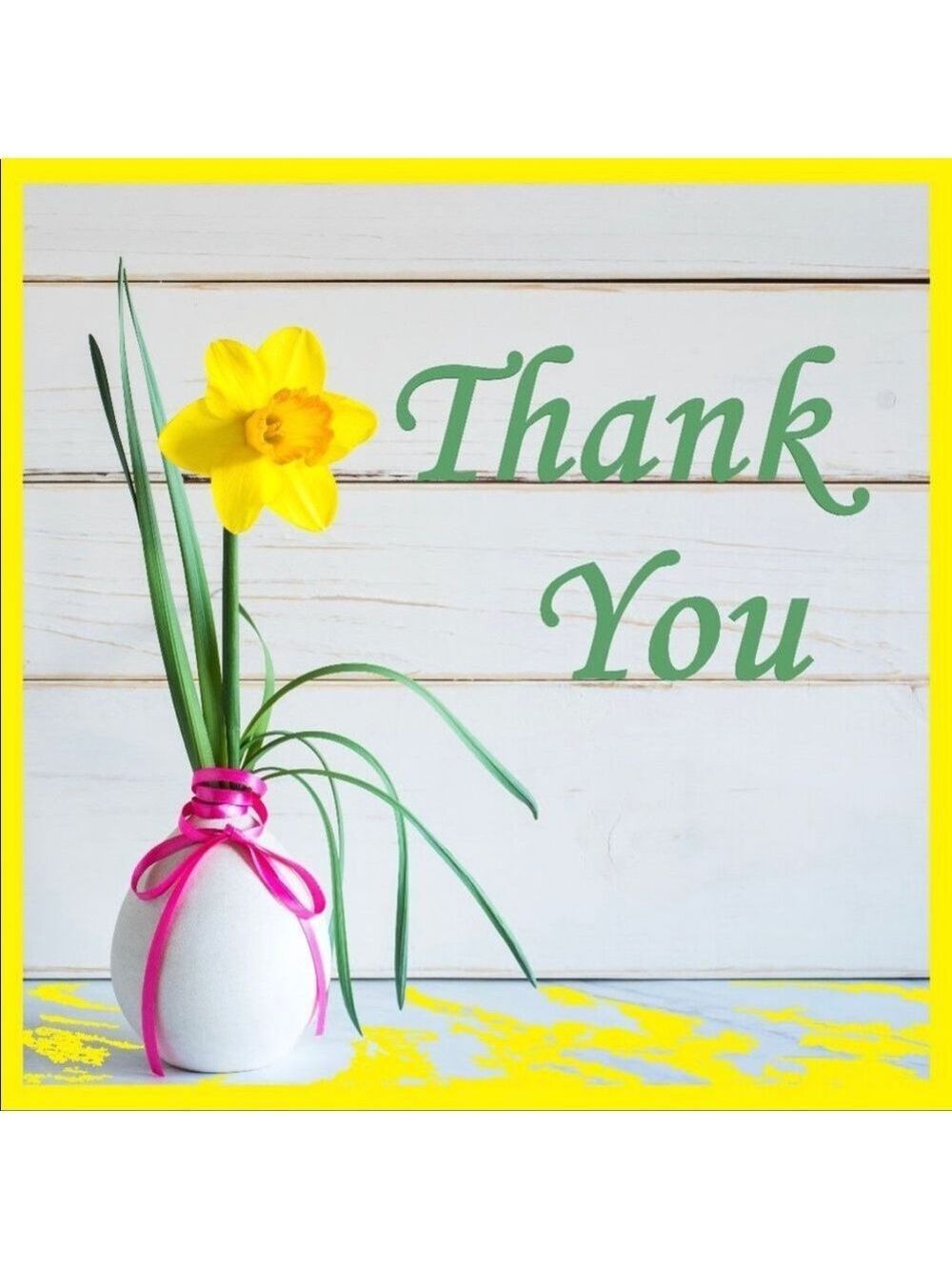 100 (2x2 Inch) Square Stickers, Daffodils High Gloss, Thank You - Picture 3 of 3